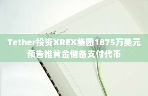 Tether投资XREX集团1875万美元预告推黄金储备支付代币