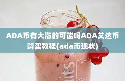 ADA币有大涨的可能吗ADA艾达币购买教程(ada币现状)