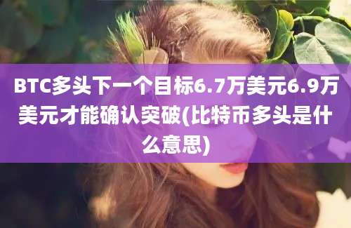 BTC多头下一个目标6.7万美元6.9万美元才能确认突破(比特币多头是什么意思)