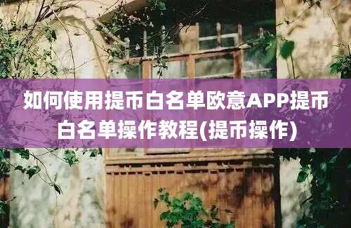 如何使用提币白名单欧意APP提币白名单操作教程(提币操作)