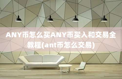 ANY币怎么买ANY币买入和交易全教程(ant币怎么交易)