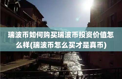 瑞波币如何购买瑞波币投资价值怎么样(瑞波币怎么买才是真币)