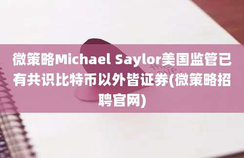 微策略Michael Saylor美国监管已有共识比特币以外皆证券(微策略招聘官网)