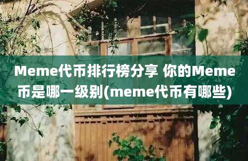 Meme代币排行榜分享 你的Meme币是哪一级别(meme代币有哪些)