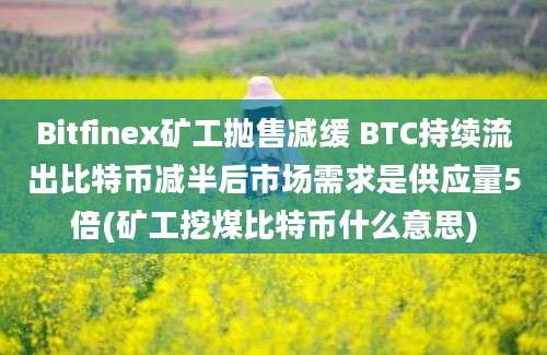 Bitfinex矿工抛售减缓 BTC持续流出比特币减半后市场需求是供应量5倍(矿工挖煤比特币什么意思)