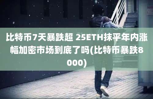 比特币7天暴跌超 25ETH抹平年内涨幅加密市场到底了吗(比特币暴跌8000)