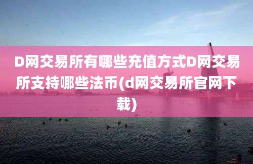 D网交易所有哪些充值方式D网交易所支持哪些法币(d网交易所官网下载)