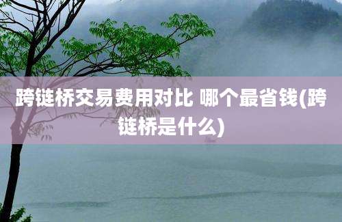 跨链桥交易费用对比 哪个最省钱(跨链桥是什么)