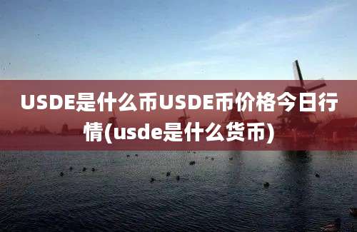 USDE是什么币USDE币价格今日行情(usde是什么货币)