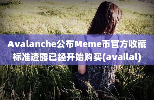 Avalanche公布Meme币官方收藏标准透露已经开始购买(availal)