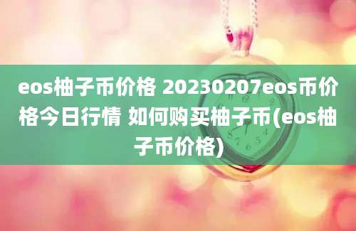 eos柚子币价格 20230207eos币价格今日行情 如何购买柚子币(eos柚子币价格)