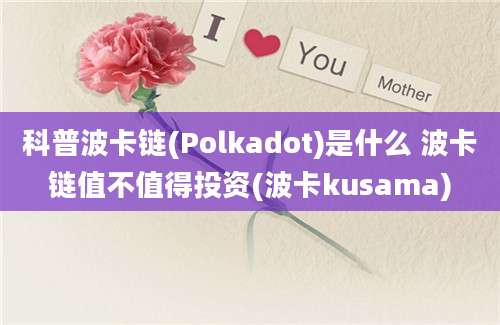 科普波卡链(Polkadot)是什么 波卡链值不值得投资(波卡kusama)