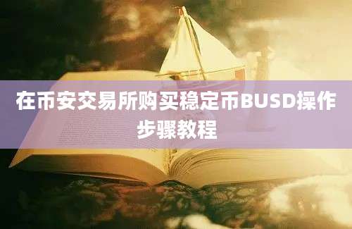 在币安交易所购买稳定币BUSD操作步骤教程