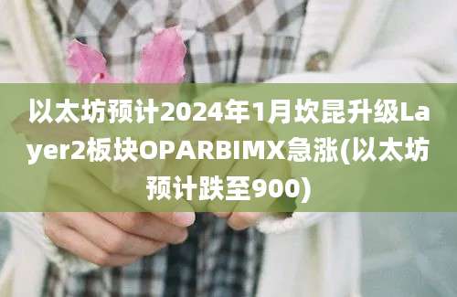 以太坊预计2024年1月坎昆升级Layer2板块OPARBIMX急涨(以太坊预计跌至900)