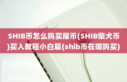 SHIB币怎么购买屎币(SHIB柴犬币)买入教程小白篇(shib币在哪购买)