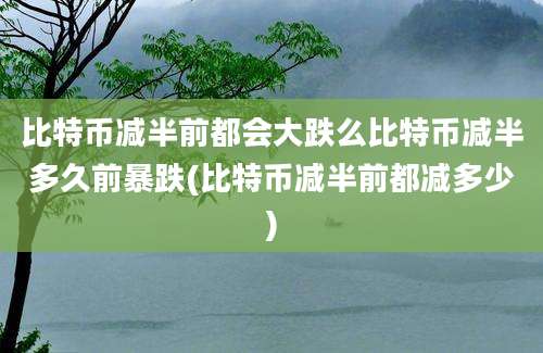 比特币减半前都会大跌么比特币减半多久前暴跌(比特币减半前都减多少)