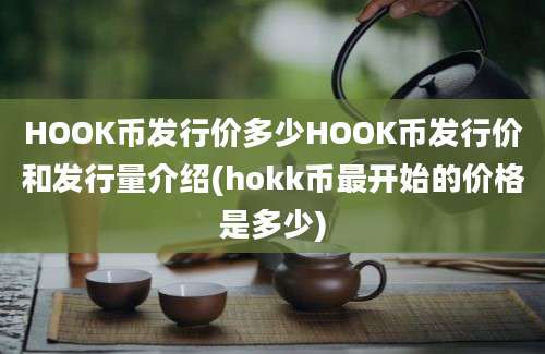 HOOK币发行价多少HOOK币发行价和发行量介绍(hokk币最开始的价格是多少)