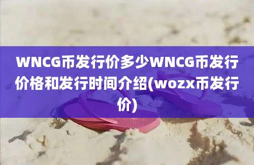 WNCG币发行价多少WNCG币发行价格和发行时间介绍(wozx币发行价)