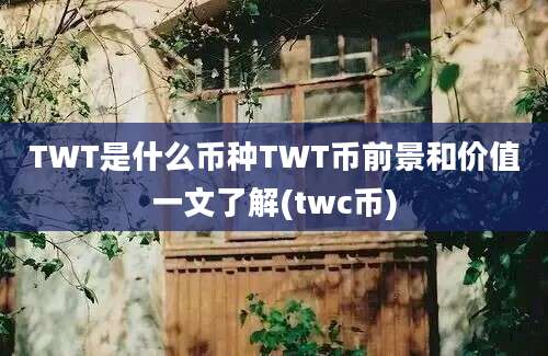 TWT是什么币种TWT币前景和价值一文了解(twc币)