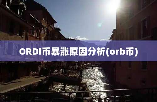 ORDI币暴涨原因分析(orb币)