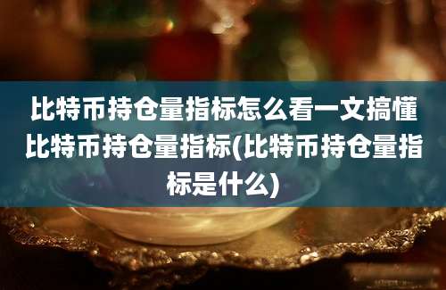 比特币持仓量指标怎么看一文搞懂比特币持仓量指标(比特币持仓量指标是什么)