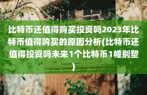 比特币还值得购买投资吗2023年比特币值得购买的原因分析(比特币还值得投资吗未来1个比特币1幢别塑)