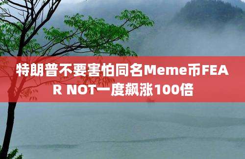 特朗普不要害怕同名Meme币FEAR NOT一度飙涨100倍