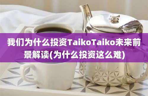 我们为什么投资TaikoTaiko未来前景解读(为什么投资这么难)