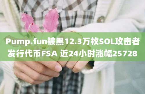 Pump.fun被黑12.3万枚SOL攻击者发行代币FSA 近24小时涨幅25728