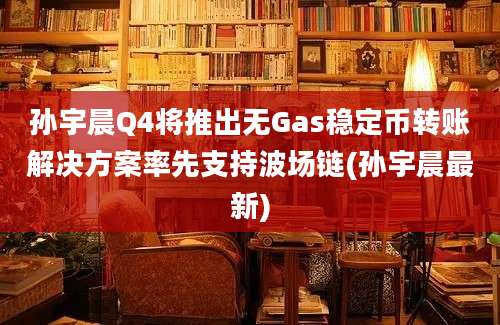 孙宇晨Q4将推出无Gas稳定币转账解决方案率先支持波场链(孙宇晨最新)