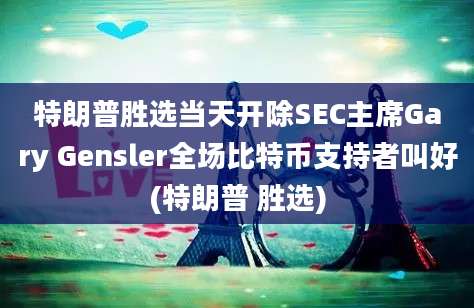 特朗普胜选当天开除SEC主席Gary Gensler全场比特币支持者叫好(特朗普 胜选)