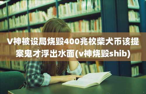 V神被设局烧毁400兆枚柴犬币该提案鬼才浮出水面(v神烧毁shib)