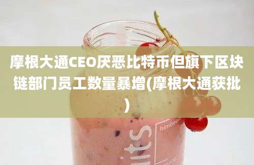 摩根大通CEO厌恶比特币但旗下区块链部门员工数量暴增(摩根大通获批)