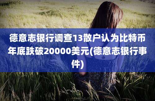 德意志银行调查13散户认为比特币年底跌破20000美元(德意志银行事件)