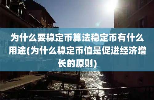 为什么要稳定币算法稳定币有什么用途(为什么稳定币值是促进经济增长的原则)