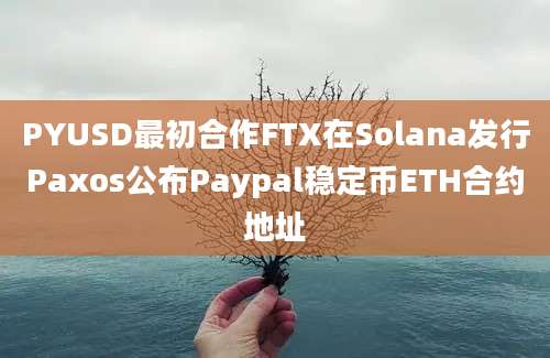 PYUSD最初合作FTX在Solana发行Paxos公布Paypal稳定币ETH合约地址