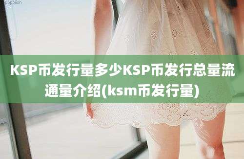 KSP币发行量多少KSP币发行总量流通量介绍(ksm币发行量)