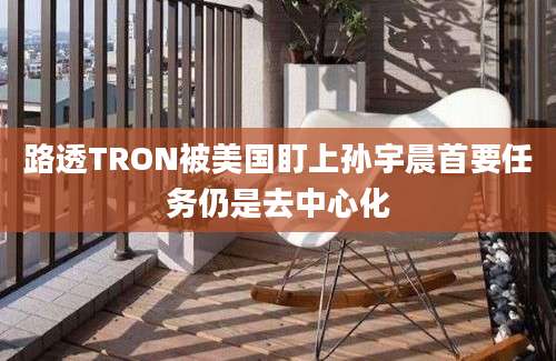 路透TRON被美国盯上孙宇晨首要任务仍是去中心化