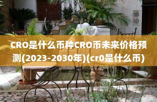 CRO是什么币种CRO币未来价格预测(2023-2030年)(cr0是什么币)