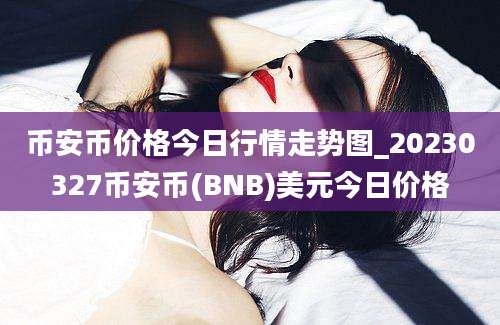 币安币价格今日行情走势图_20230327币安币(BNB)美元今日价格