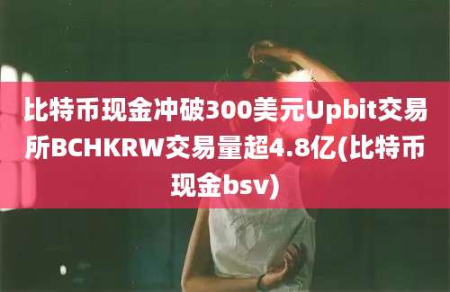 比特币现金冲破300美元Upbit交易所BCHKRW交易量超4.8亿(比特币现金bsv)