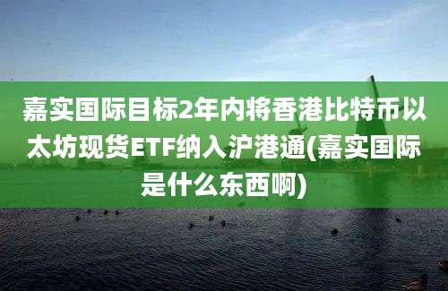 嘉实国际目标2年内将香港比特币以太坊现货ETF纳入沪港通(嘉实国际是什么东西啊)