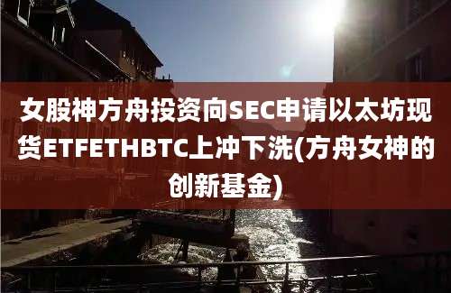 女股神方舟投资向SEC申请以太坊现货ETFETHBTC上冲下洗(方舟女神的创新基金)