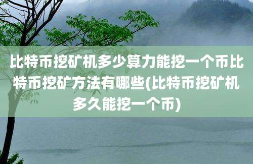 比特币挖矿机多少算力能挖一个币比特币挖矿方法有哪些(比特币挖矿机多久能挖一个币)