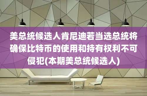 美总统候选人肯尼迪若当选总统将确保比特币的使用和持有权利不可侵犯(本期美总统候选人)