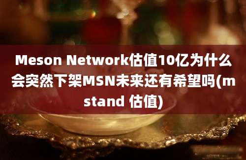 Meson Network估值10亿为什么会突然下架MSN未来还有希望吗(mstand 估值)