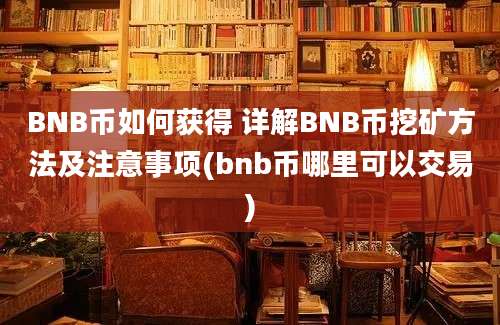 BNB币如何获得 详解BNB币挖矿方法及注意事项(bnb币哪里可以交易)