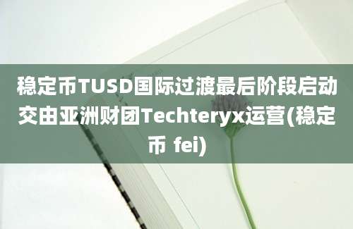 稳定币TUSD国际过渡最后阶段启动交由亚洲财团Techteryx运营(稳定币 fei)