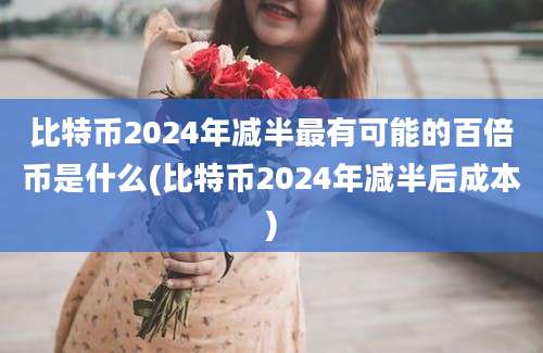 比特币2024年减半最有可能的百倍币是什么(比特币2024年减半后成本)