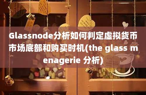 Glassnode分析如何判定虚拟货币市场底部和购买时机(the glass menagerie 分析)